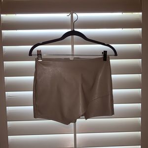 Blue Blush Tan Leather Skort